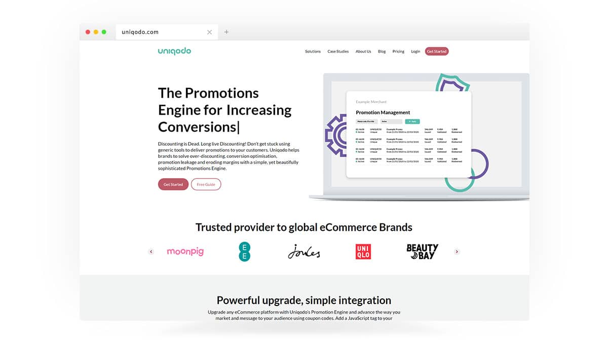 Uniqodo website homepage
